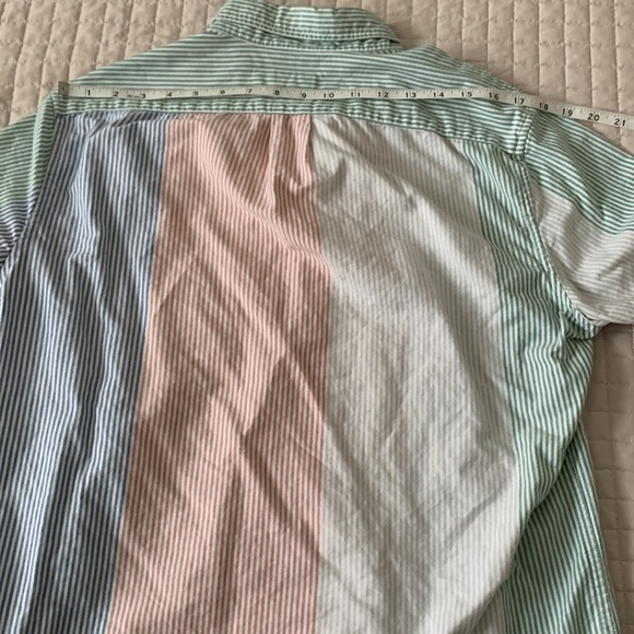 J. Crew Multicolor Striped Short Sleeve Shirt, Classic Medium - Picture 6 of 7